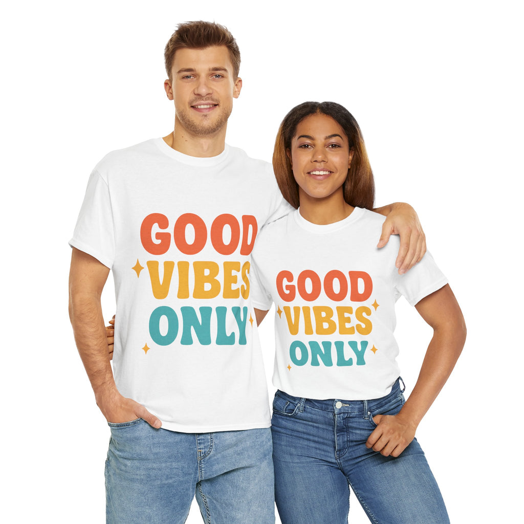 Unisex Heavy Cotton Tee - Good Vibes Only Shirt