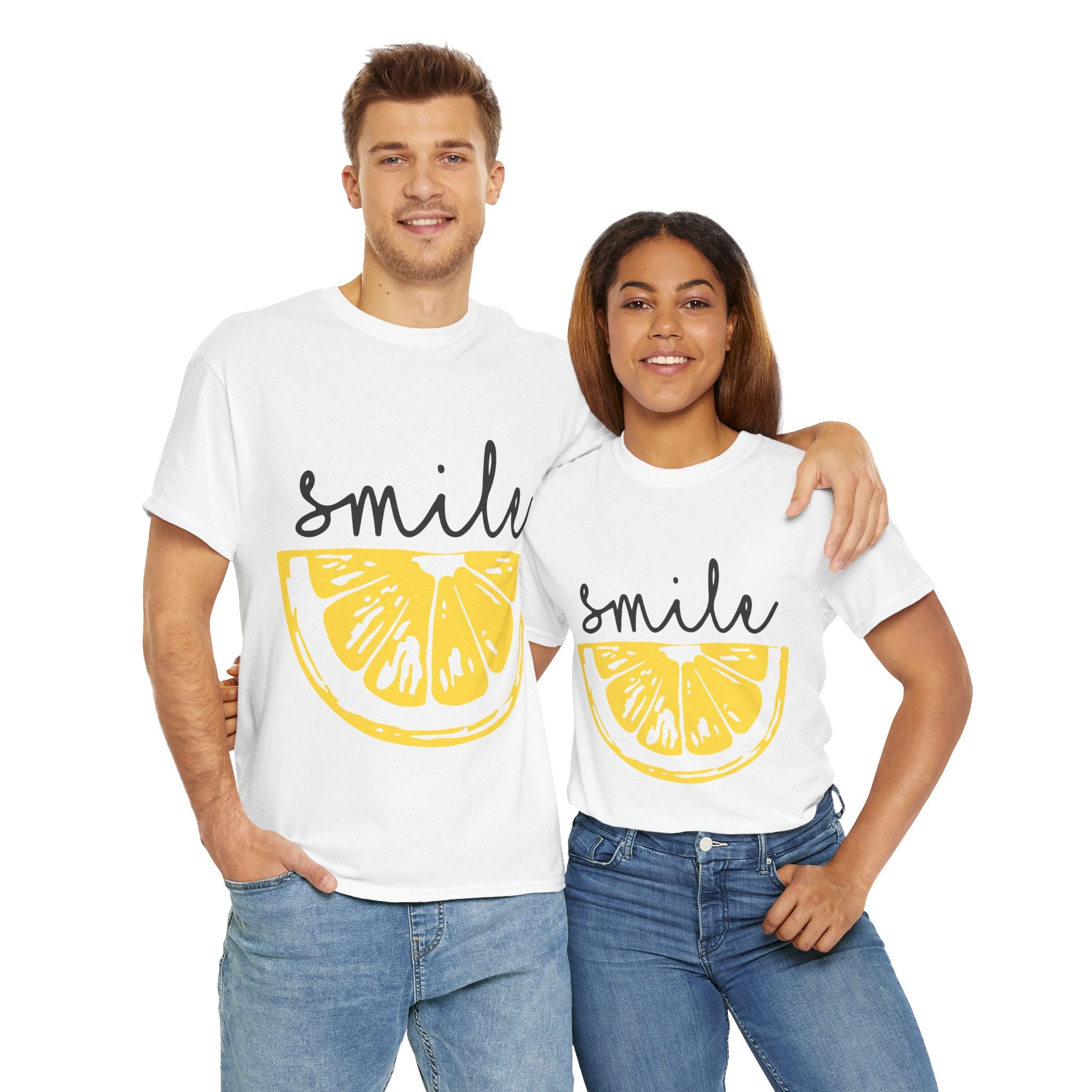 Bright Lemon 'Smile' Unisex Heavy Cotton Tee