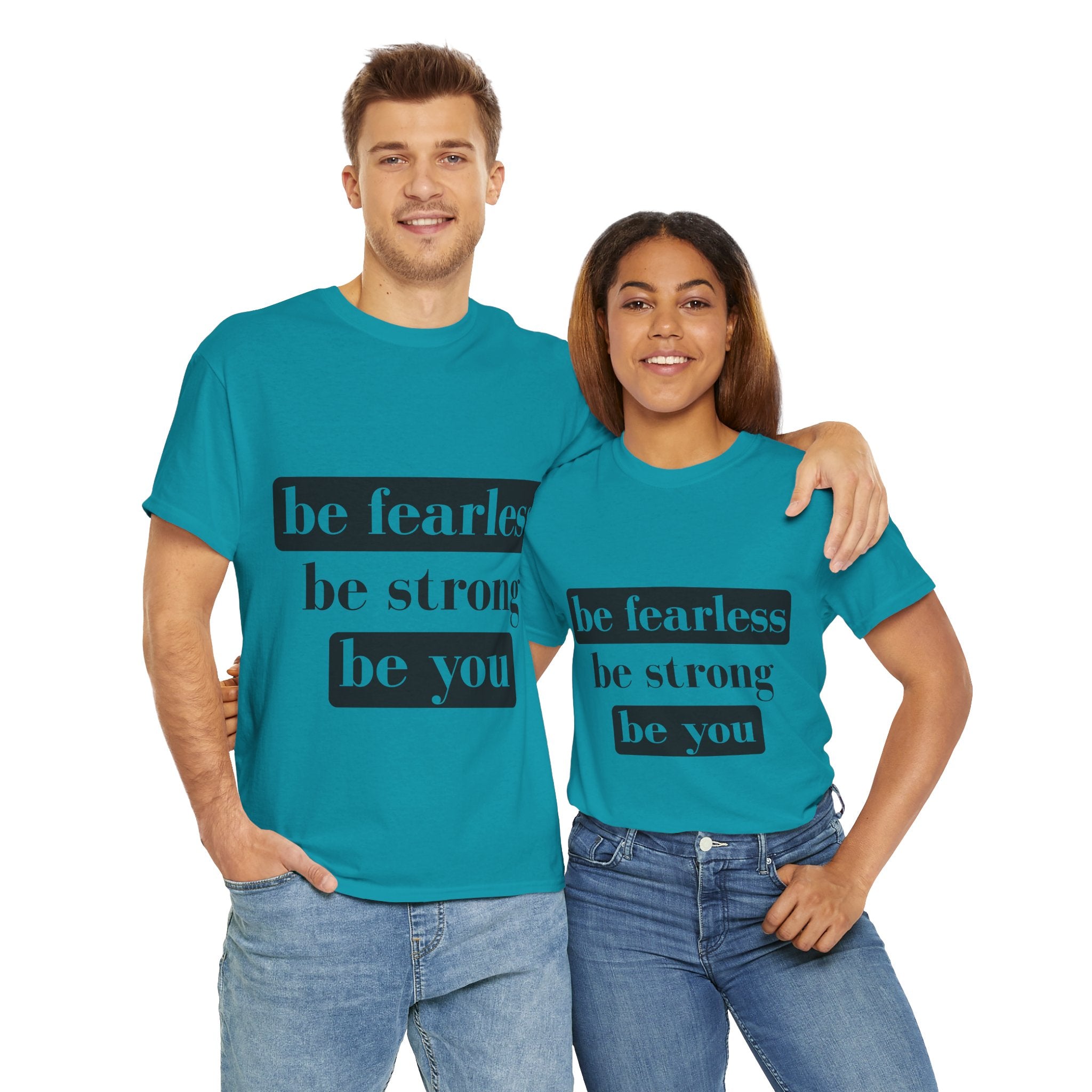 Empowering Unisex Heavy Cotton Tee - "Be Fearless, Be Strong, Be You"
